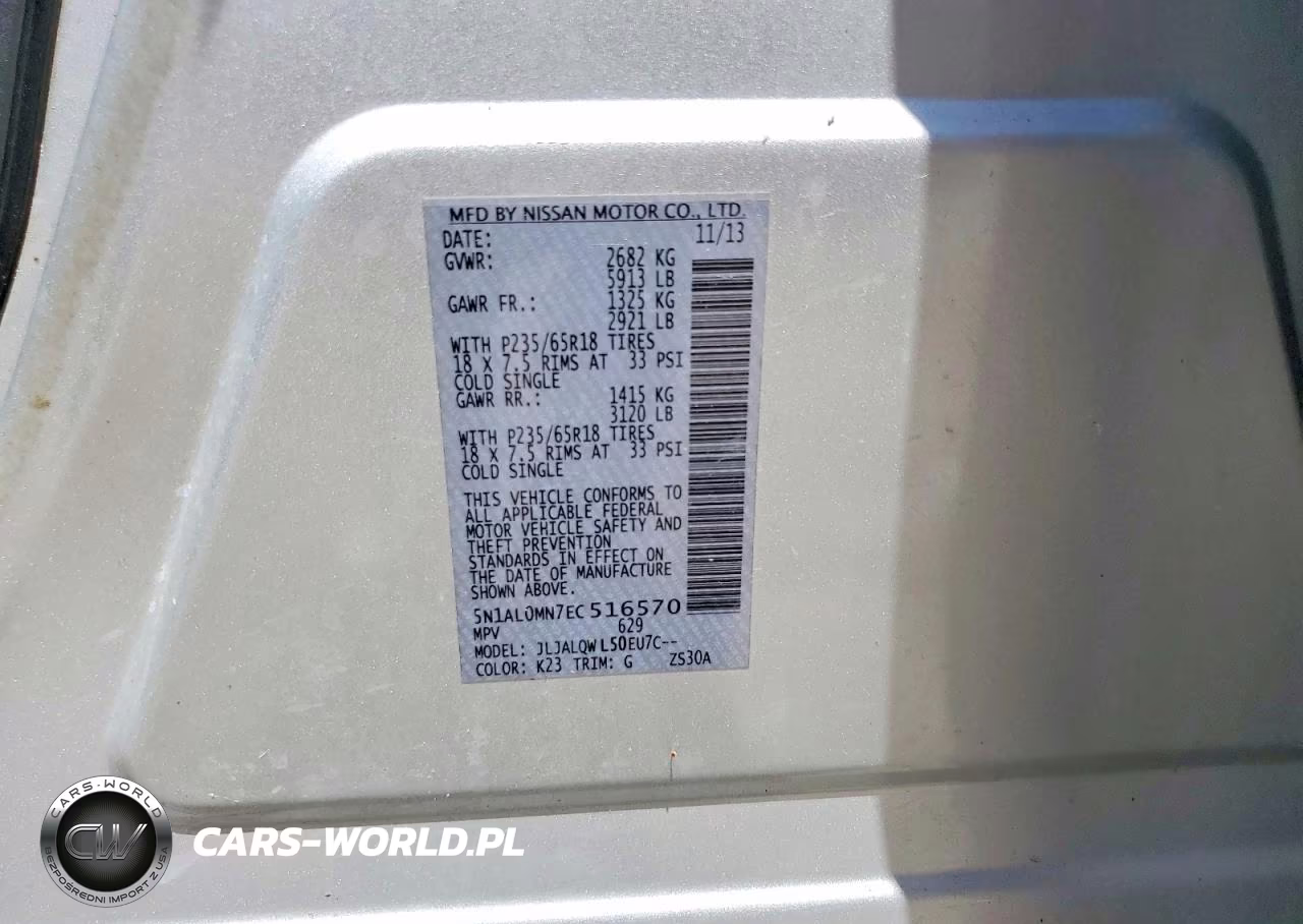 2014 Infiniti Qx60 Base VIN:5N1AL0MN7EC516570 - 12