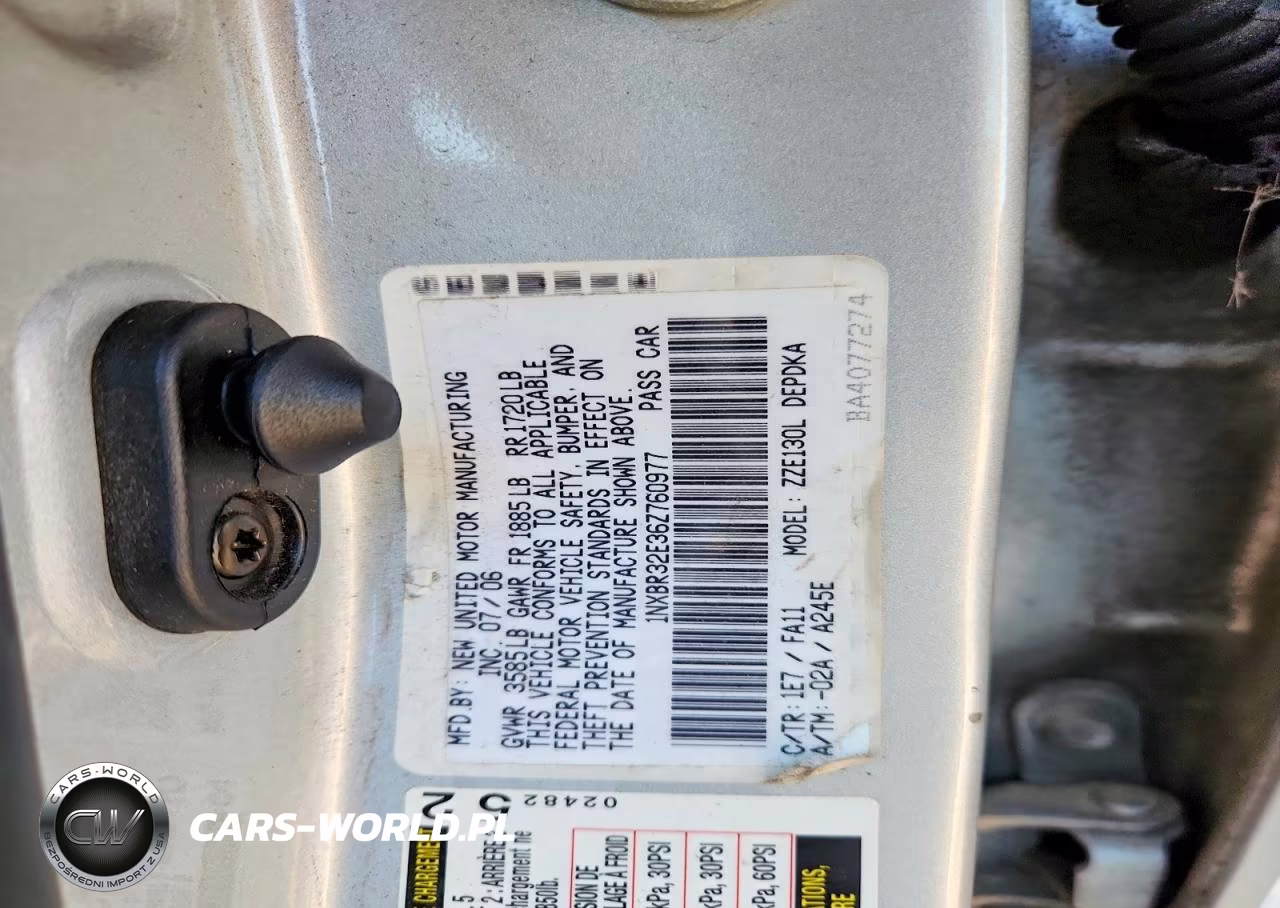 2006 Toyota Corolla Ce VIN:1NXBR32E36Z760977 - 12