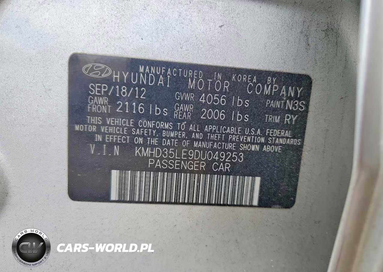 2013 Hyundai Elantra Gt Base VIN:KMHD35LE9DU049253 - 12
