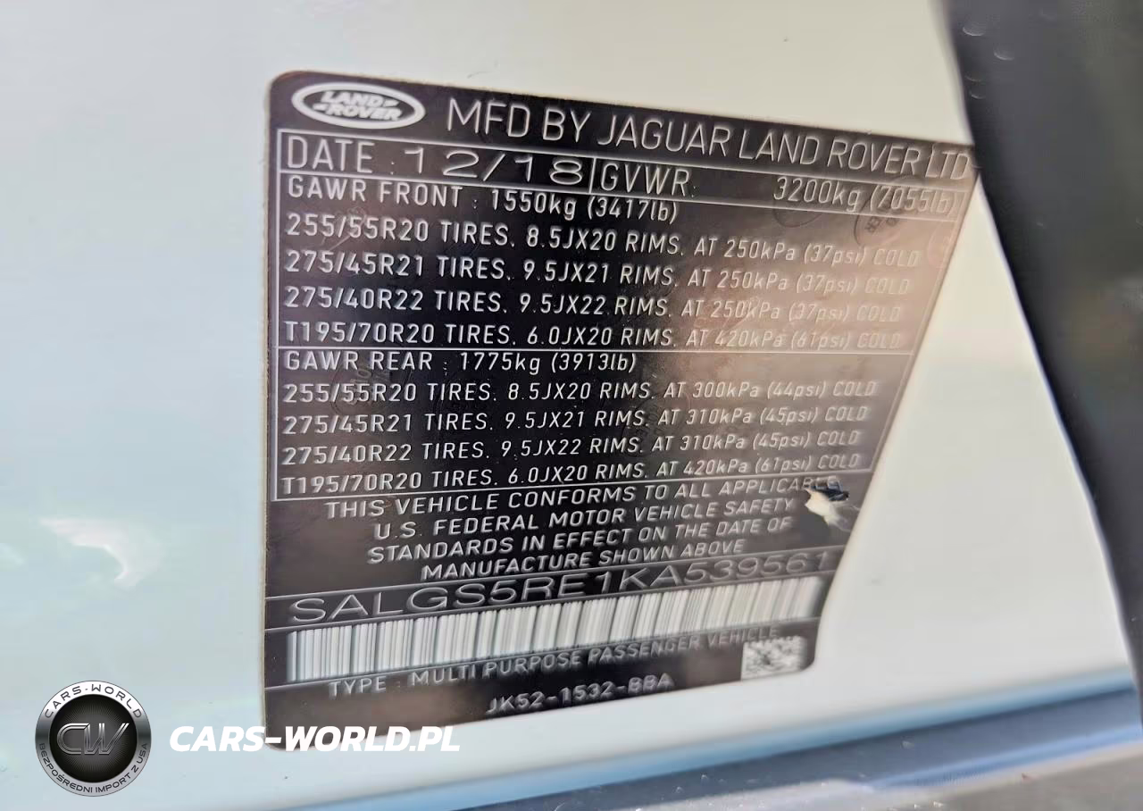 2019 Land Rover Range Rover Supercharged VIN:SALGS5RE1KA539561 - 13