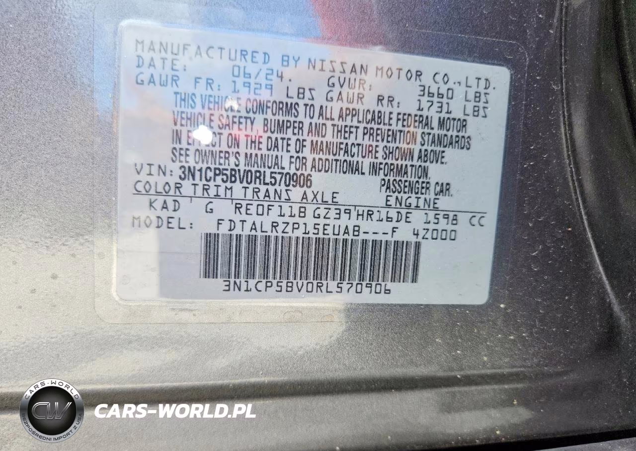 2024 Nissan Kicks S VIN:3N1CP5BV0RL570906 - 13