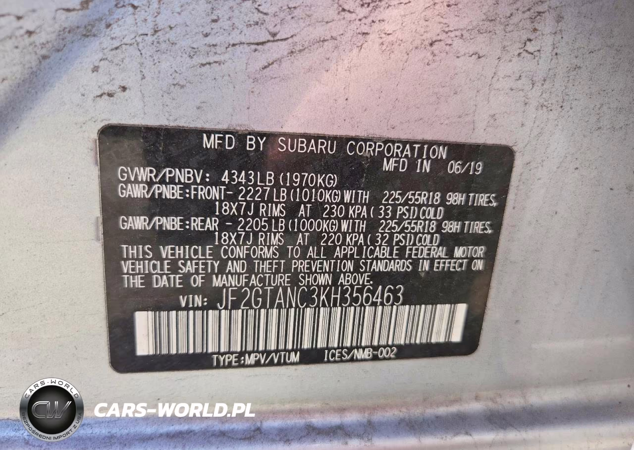 2019 Subaru Crosstrek Limited VIN:JF2GTANC3KH356463 - 13