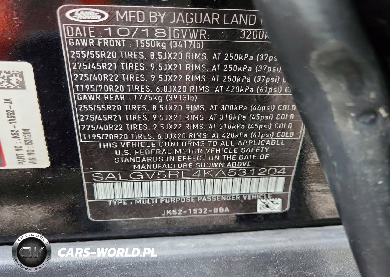 2019 Land Rover Range Rover Autobiography VIN:SALGV5RE4KA531204 - 14