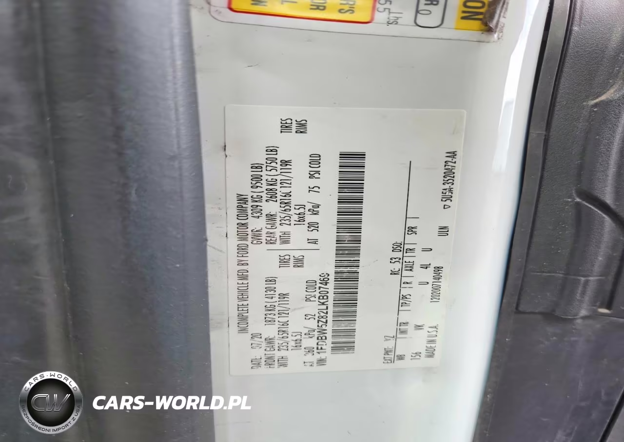 2020 Ford Transit Delivery Truck VIN:1FDBW5Z82LKB07469 - 13