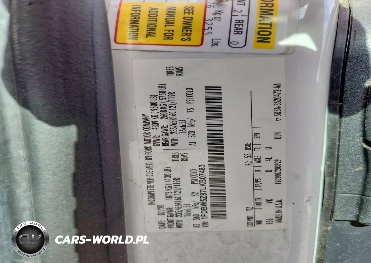 2020 Ford Transit Delivery Truck VIN:1FDBW5Z87LKB07483 - 13