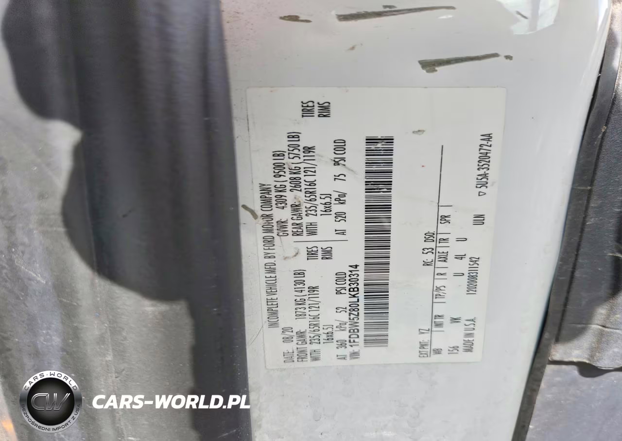 2020 Ford Transit Delivery Truck VIN:1FDBW5Z80LKB30314 - 13
