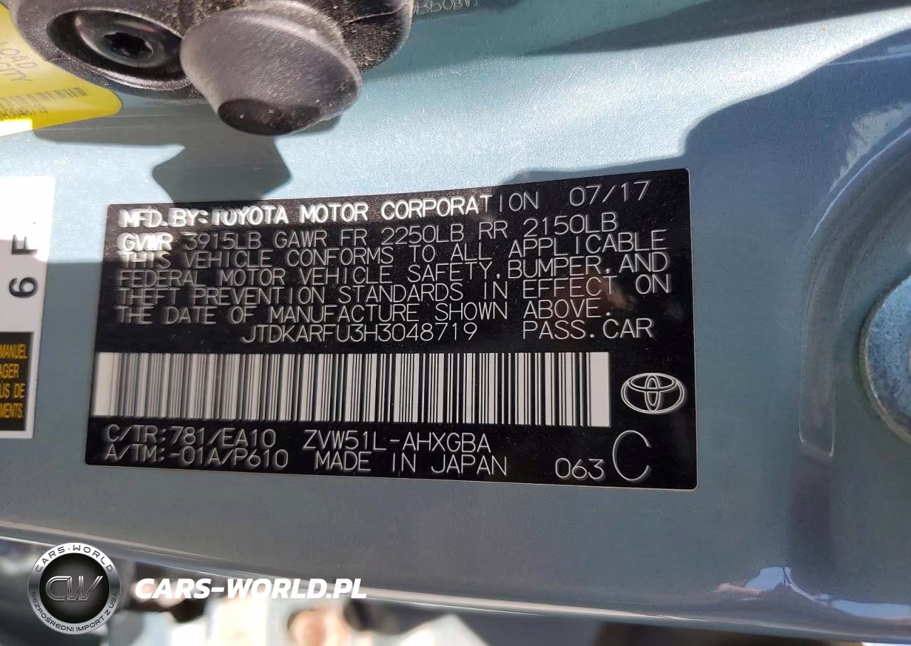 2017 Toyota Prius Four VIN:JTDKARFU3H3048719 - 12