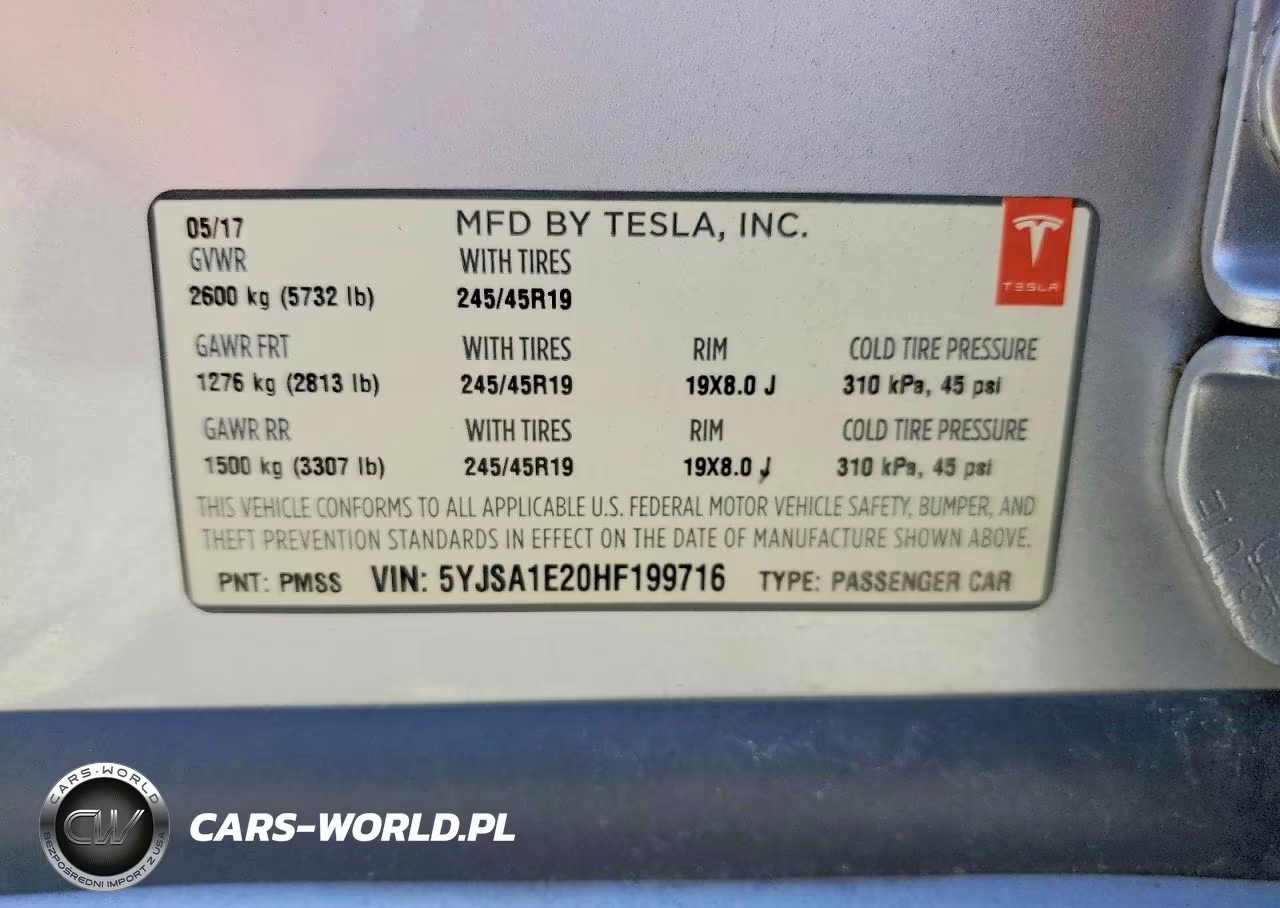 2017 Tesla Model S VIN:5YJSA1E20HF199716 - 12