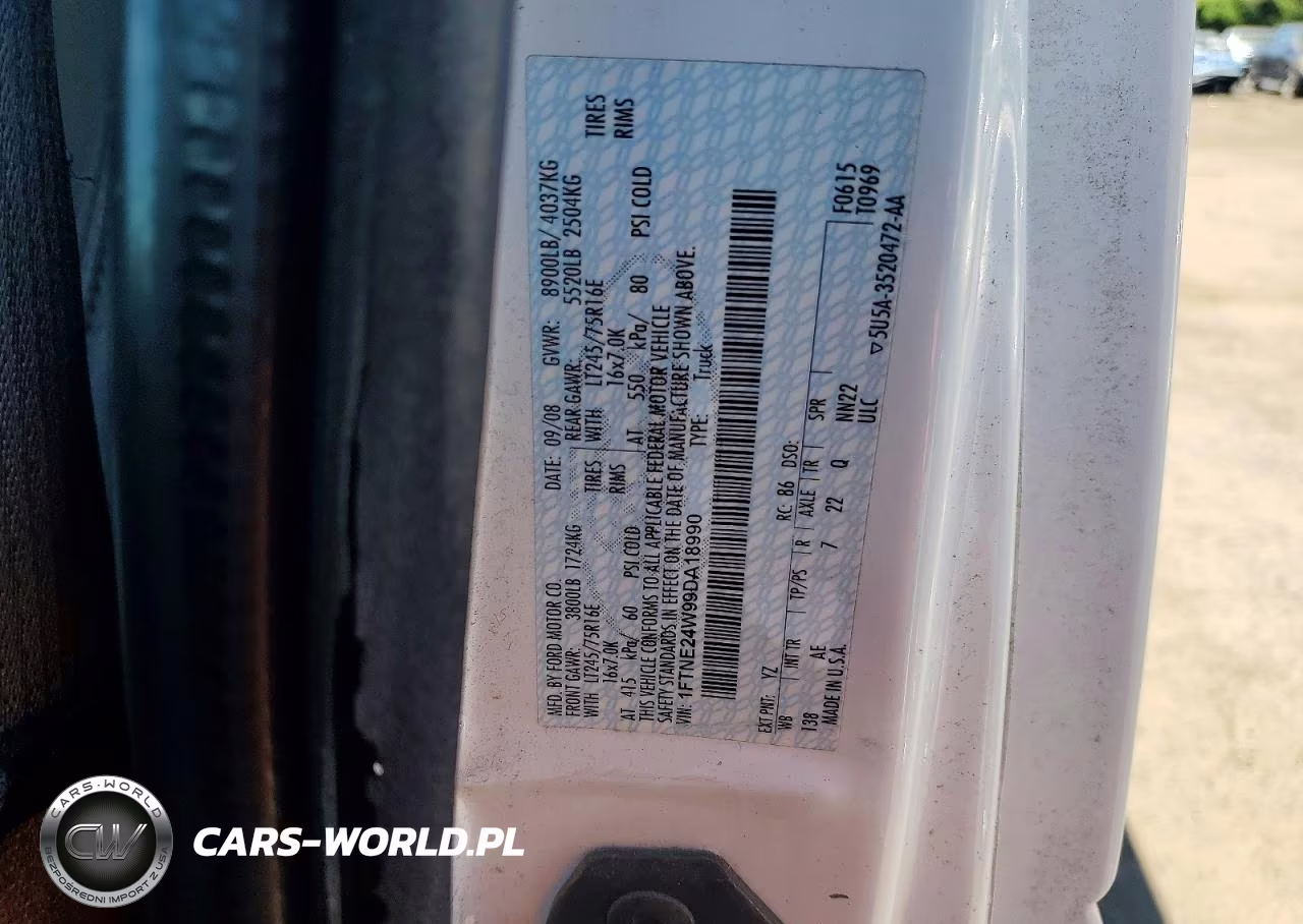 2009 Ford Econoline E250 Van VIN:1FTNE24W99DA18990 - 13
