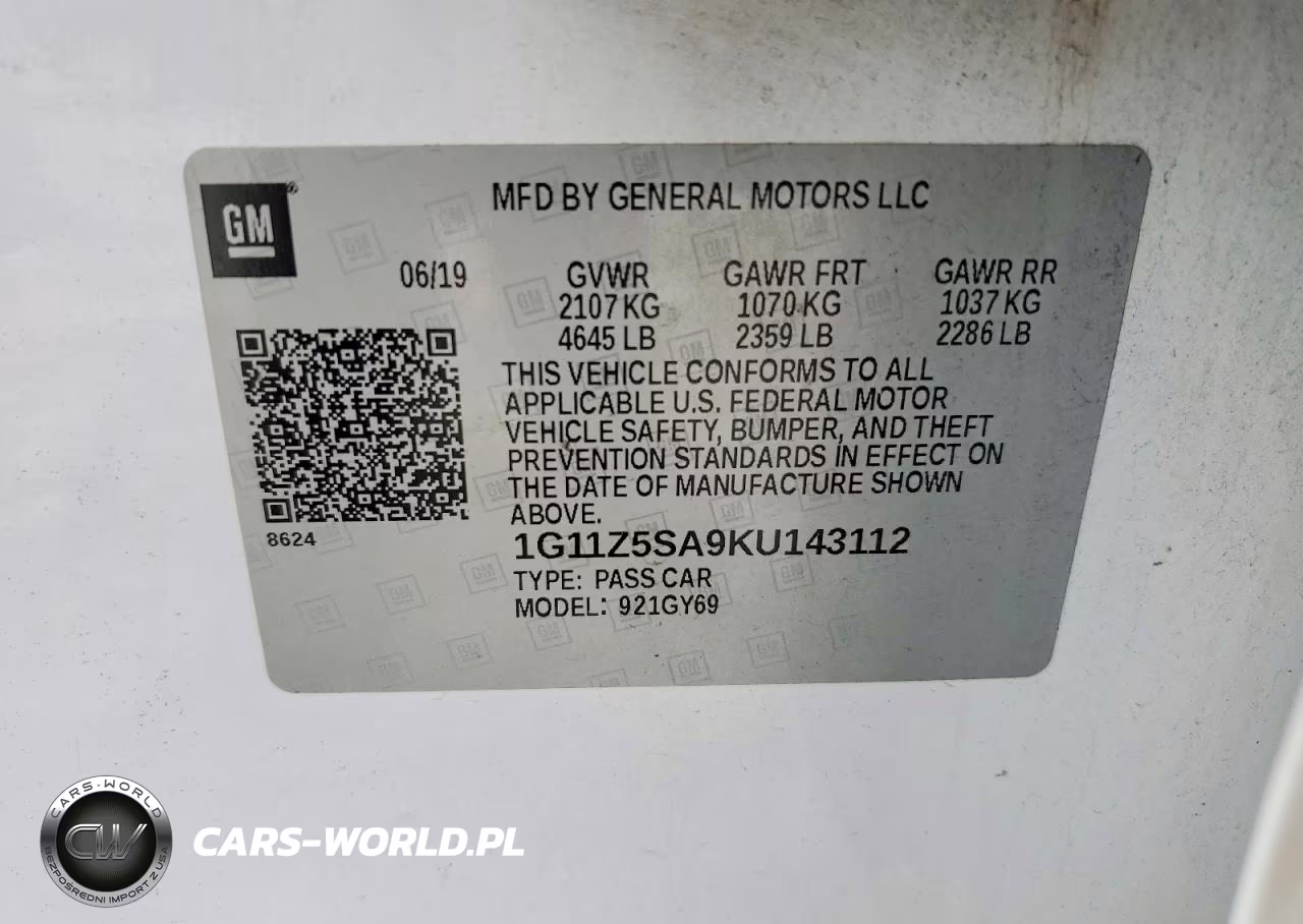 2019 Chevrolet Impala Lt VIN:1G11Z5SA9KU143112 - 12