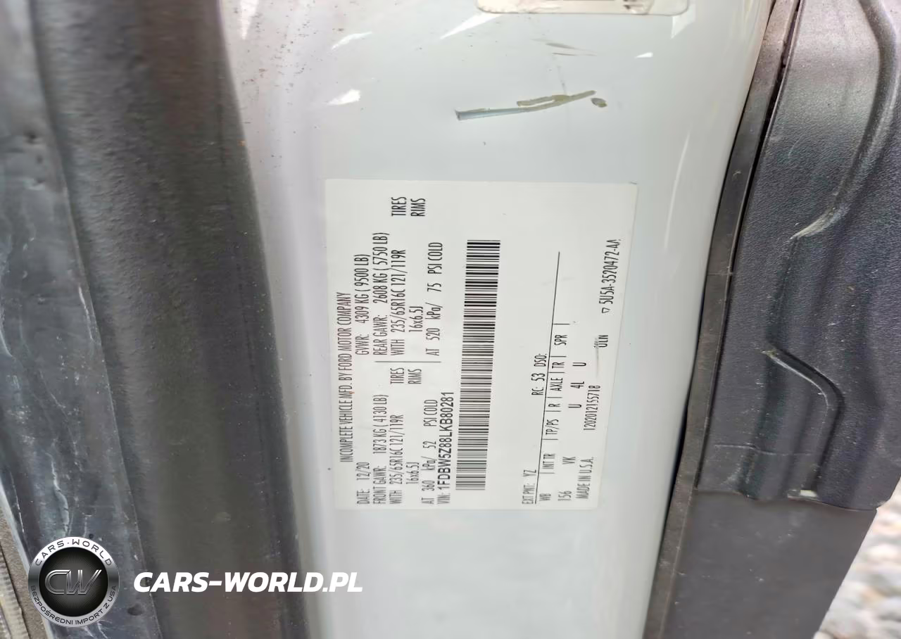 2020 Ford Transit Delivery Truck VIN:1FDBW5Z88LKB80281 - 13
