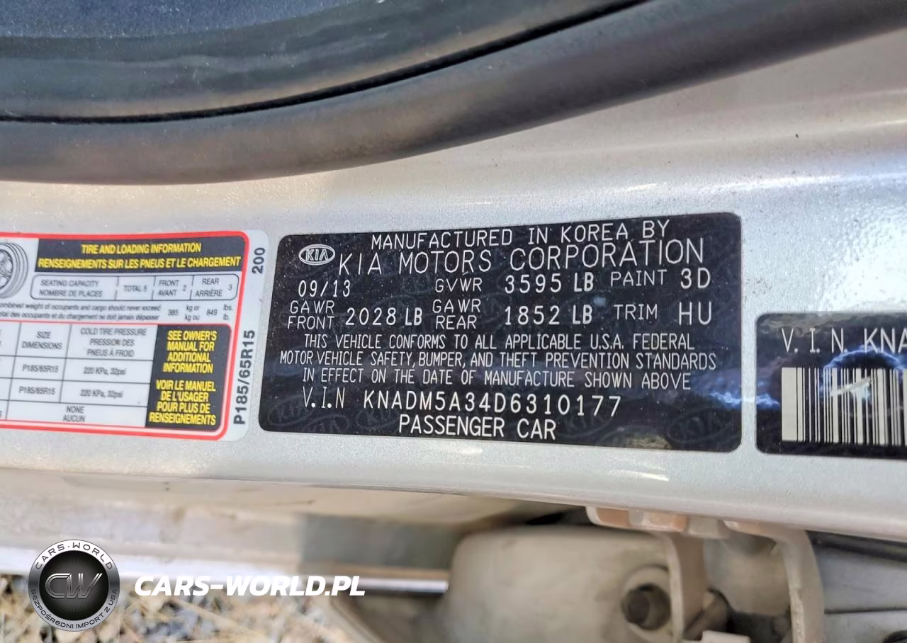 2013 Kia Rio Lx VIN:KNADM5A34D6310177 - 12