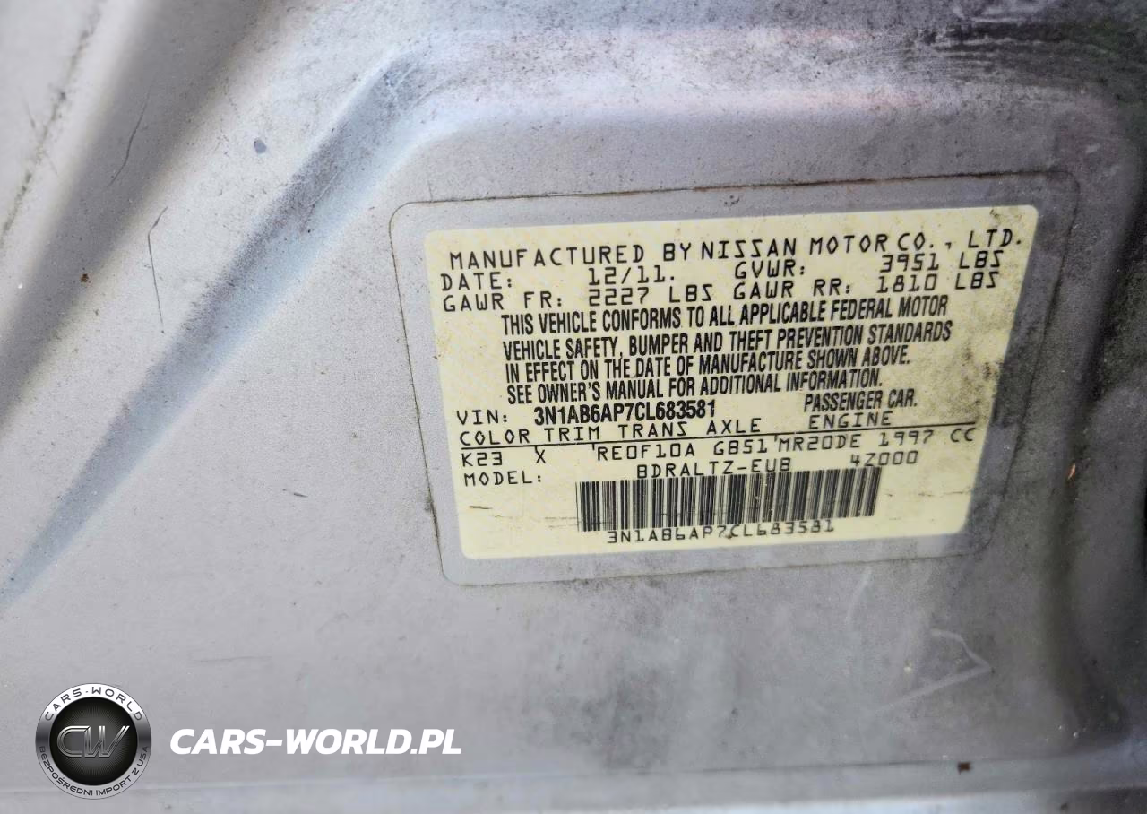 2012 Nissan Sentra 2.0 VIN:3N1AB6AP7CL683581 - 11