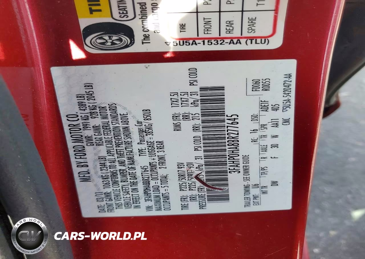 2011 Ford Fusion Se VIN:3FAHP0HA8BR277645 - 12