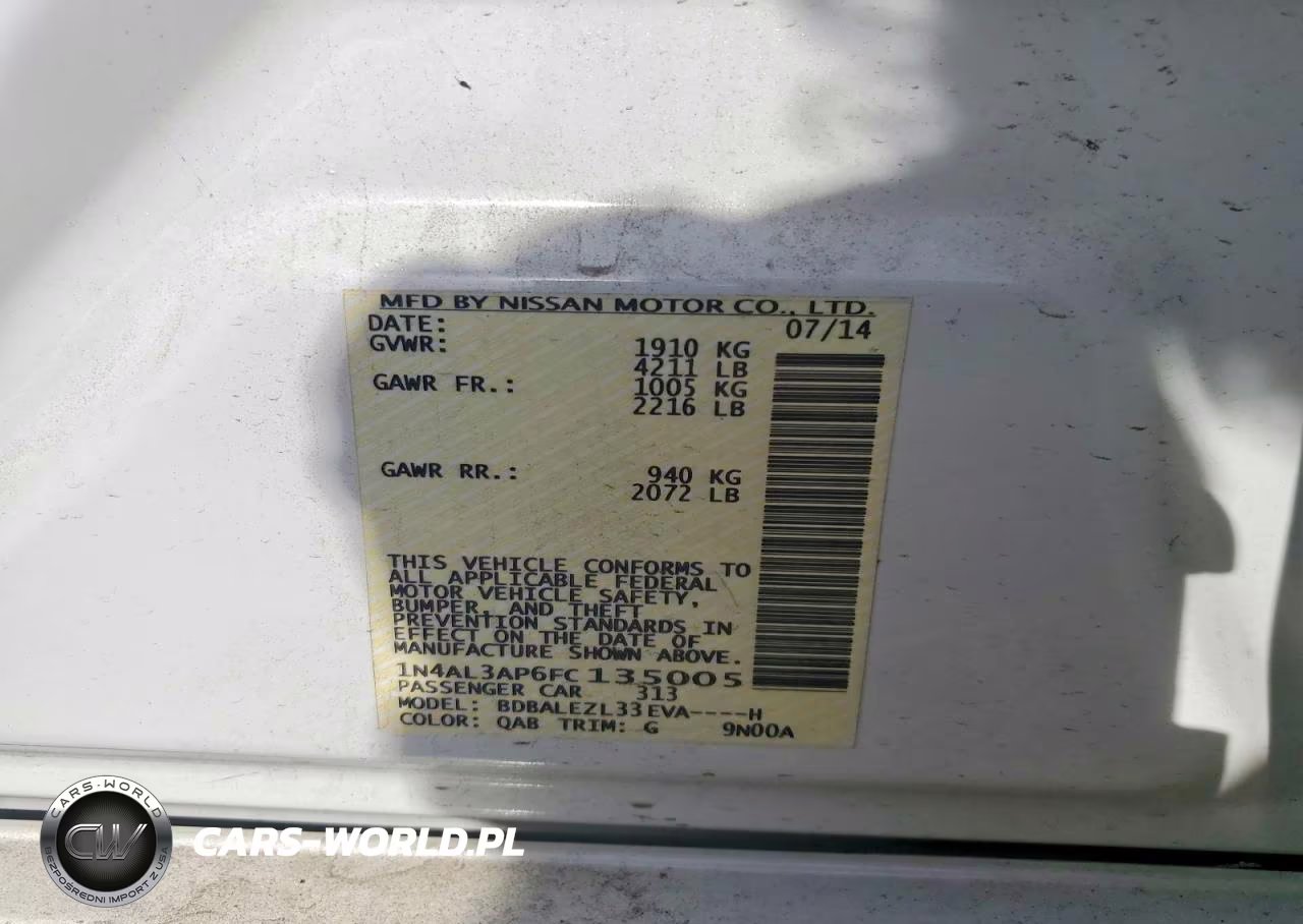 2015 Nissan Altima 2.5 S VIN:1N4AL3AP6FC135005 - 12