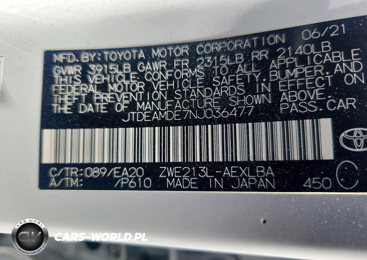 2022 Toyota Corolla Le VIN:JTDEAMDE7NJ036477 - 12
