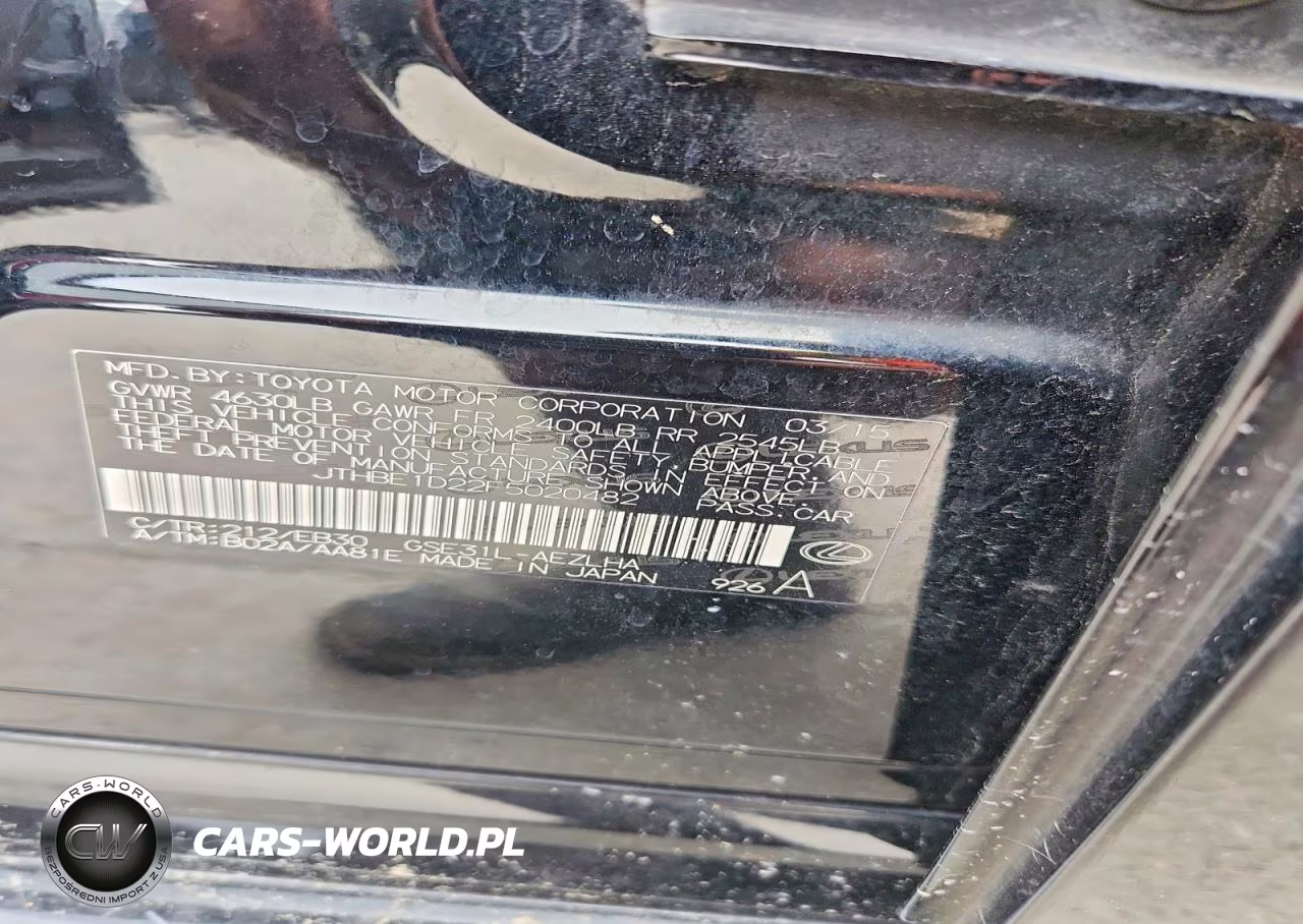 2015 Lexus Is 350 VIN:JTHBE1D22F5020482 - 12