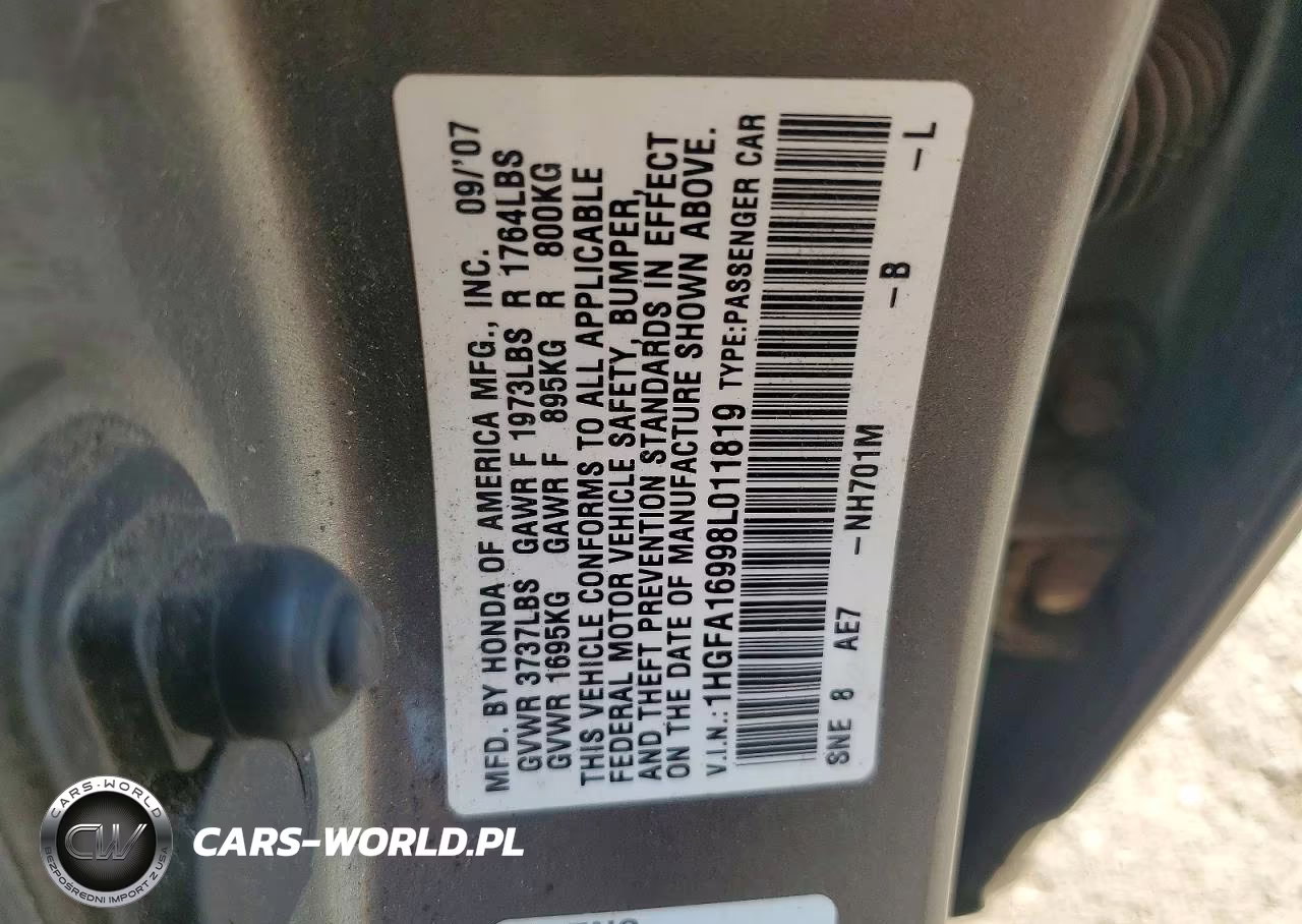 2008 Honda Civic Exl VIN:1HGFA16998L011819 - 12