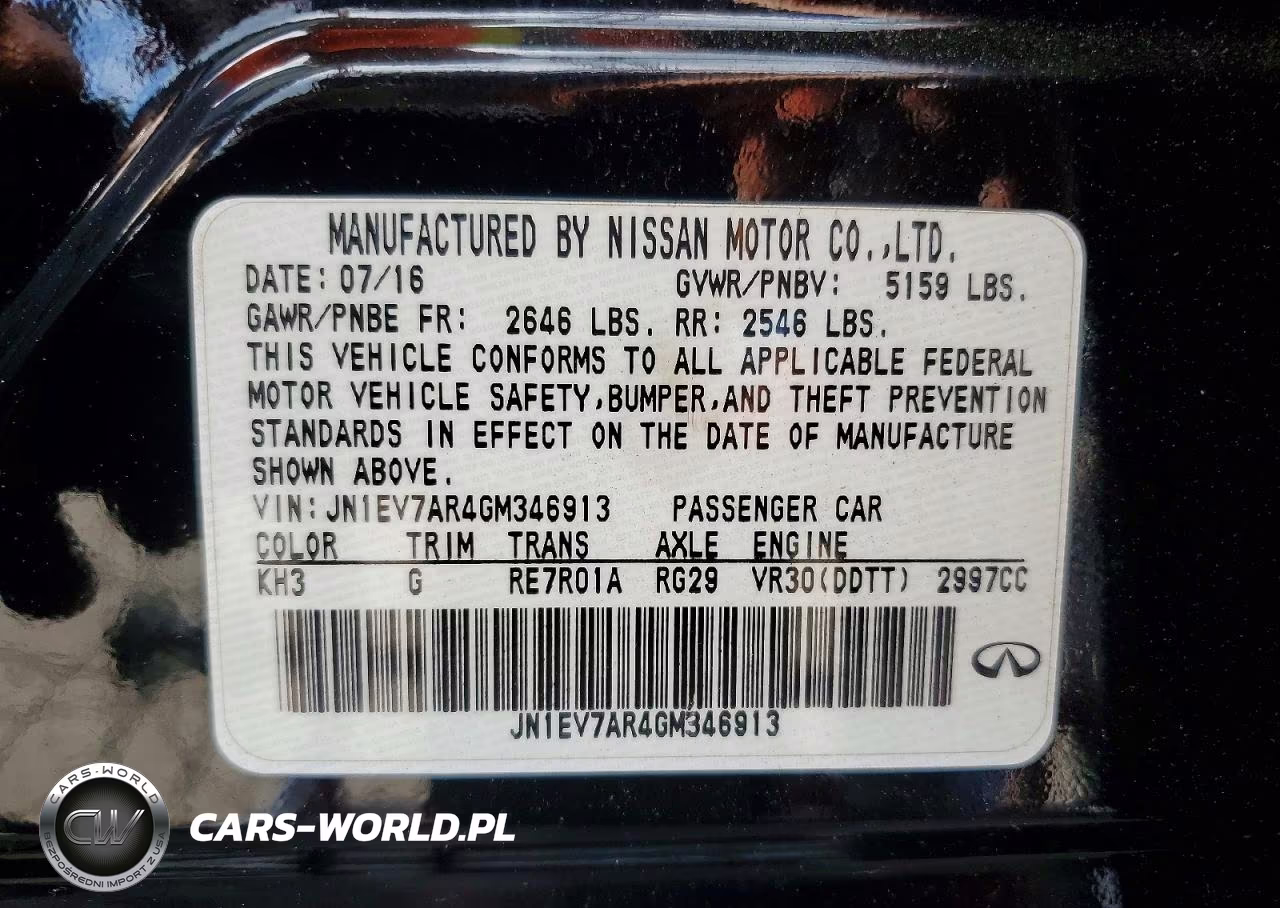 2016 Infiniti Q50 3.0T Premium VIN:JN1EV7AR4GM346913 - 12