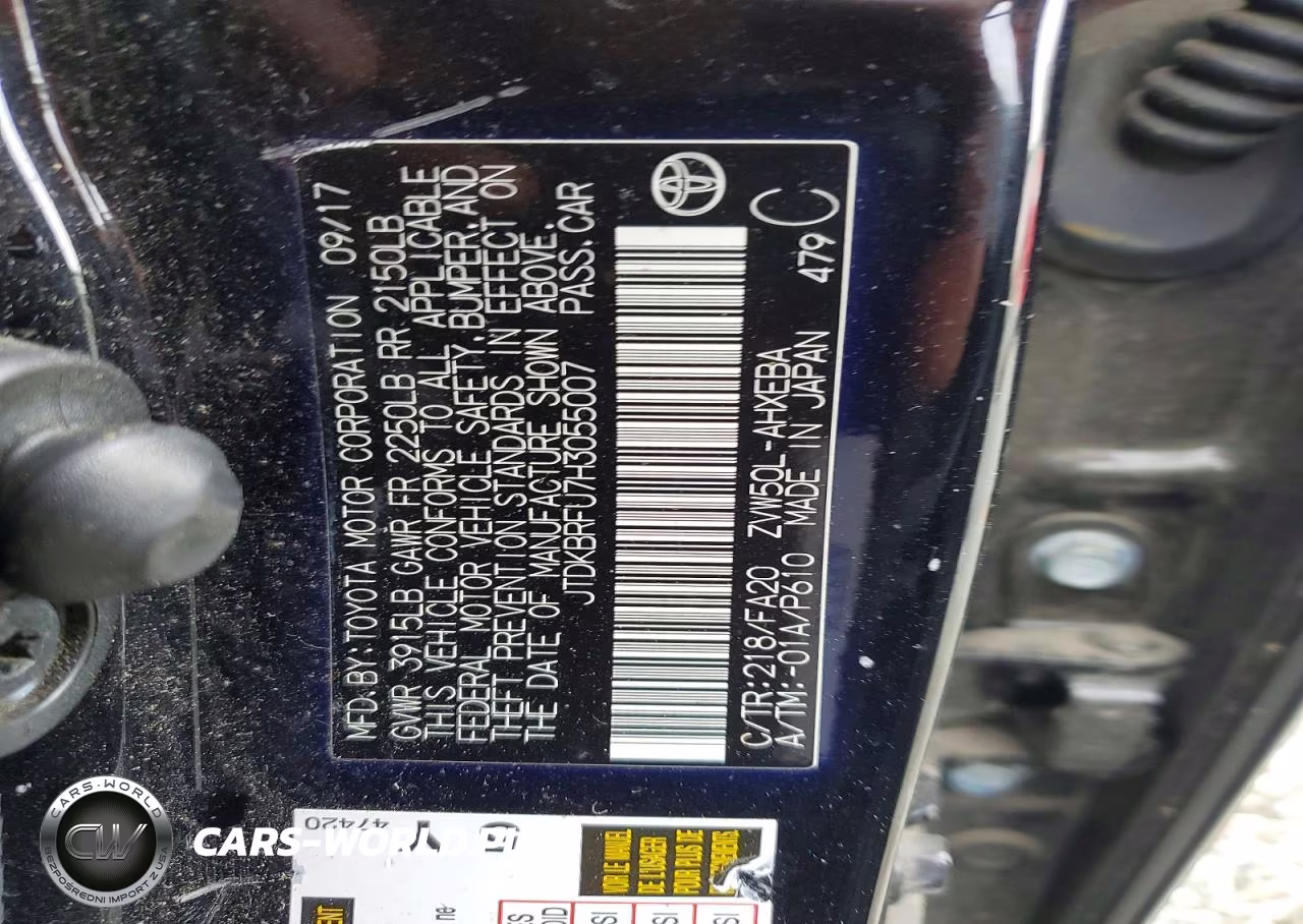 2017 Toyota Prius Two VIN:JTDKBRFU7H3055007 - 12