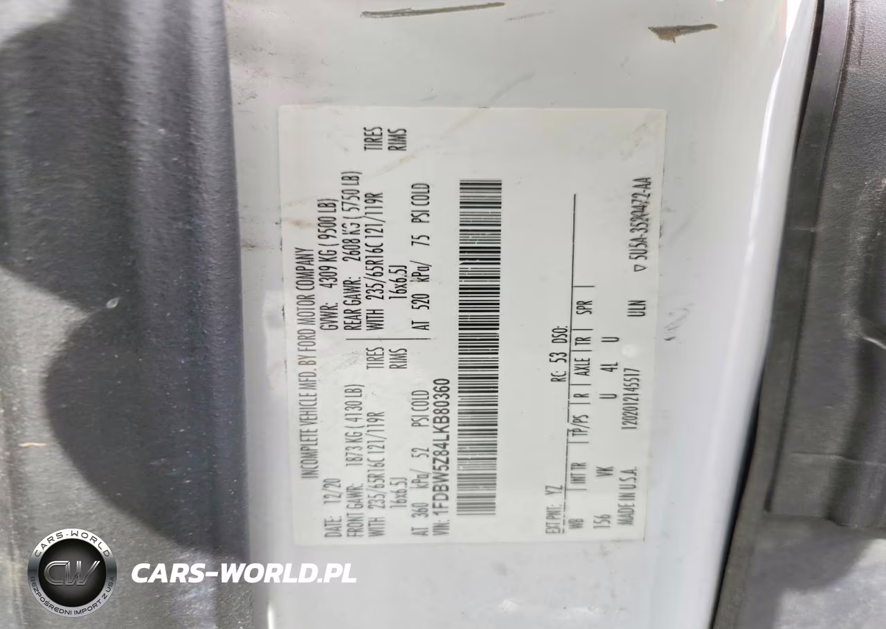 2020 Ford Transit T-350 VIN:1FDBW5Z84LKB80360 - 14