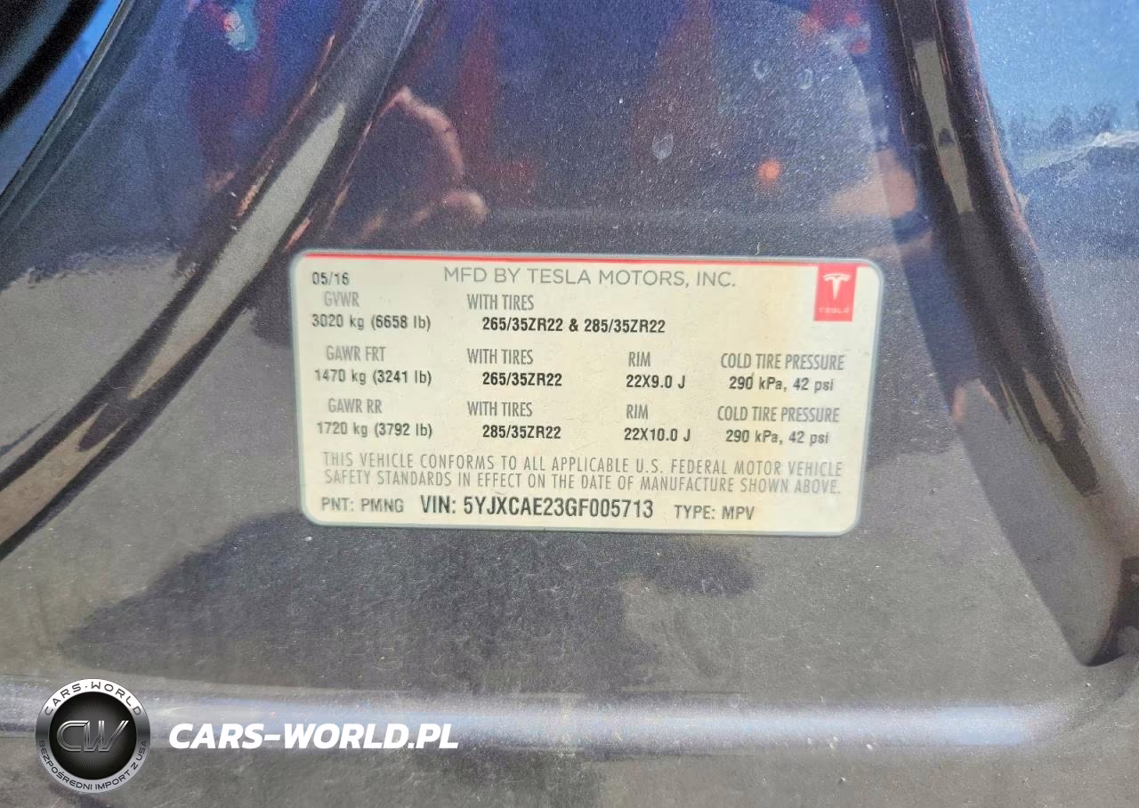 2016 Tesla Model X VIN:5YJXCAE23GF005713 - 14