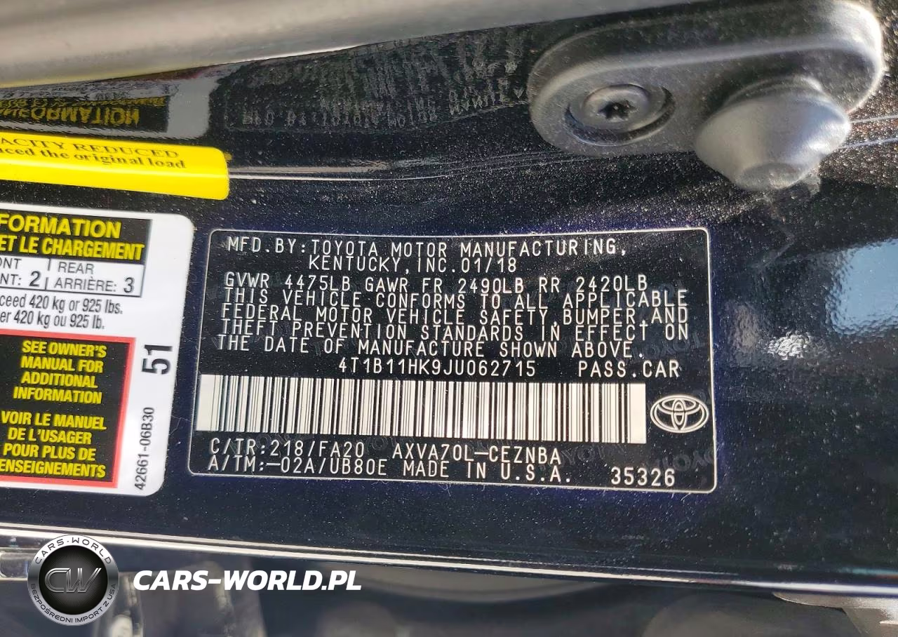 2018 Toyota Camry Le VIN:4T1B11HK9JU062715 - 12