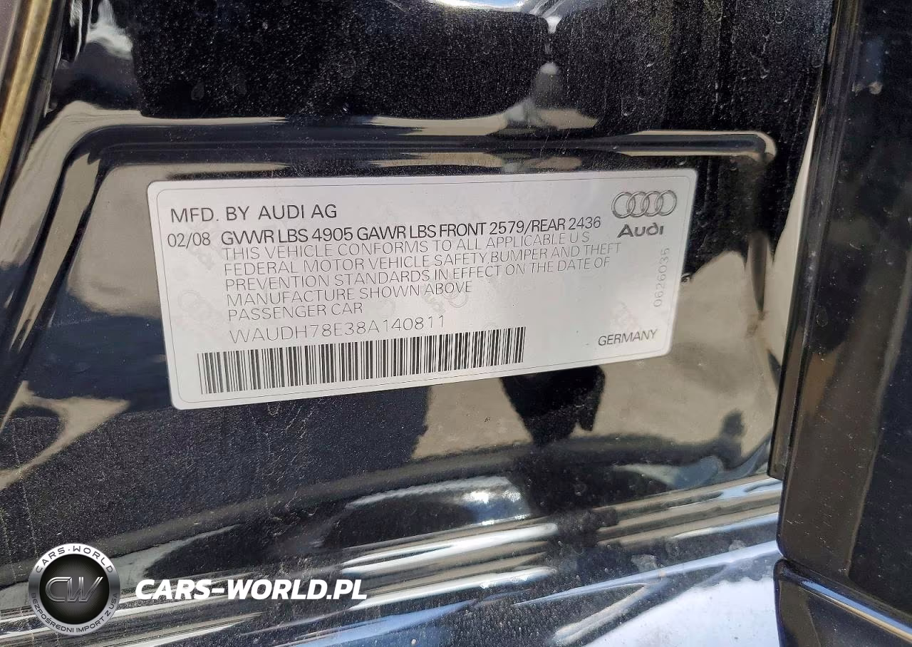 2008 Audi A4 3.2 Quattro VIN:WAUDH78E38A140811 - 12
