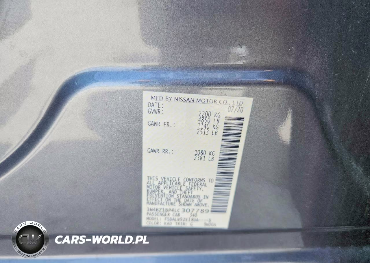 2020 Nissan Leaf S Plus VIN:1N4BZ1BP4LC307789 - 14