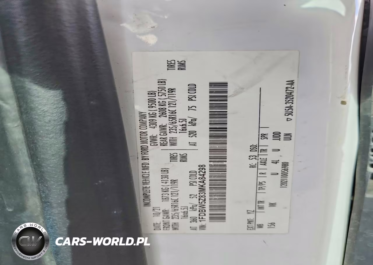 2021 Ford Transit Delivery Truck VIN:1FDBW5Z83MKA84298 - 14