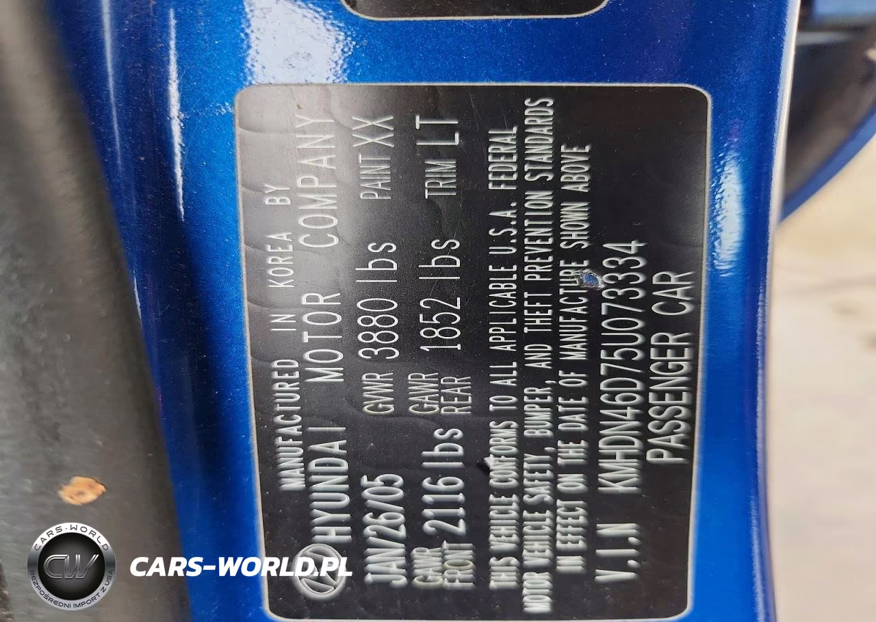 2005 Hyundai Elantra Gls VIN:KMHDN46D75U073334 - 13