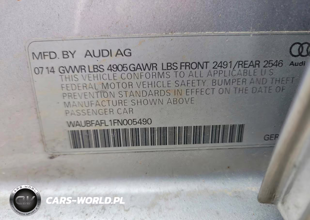 2015 Audi A4 Premium VIN:WAUBFAFL1FN005490 - 12