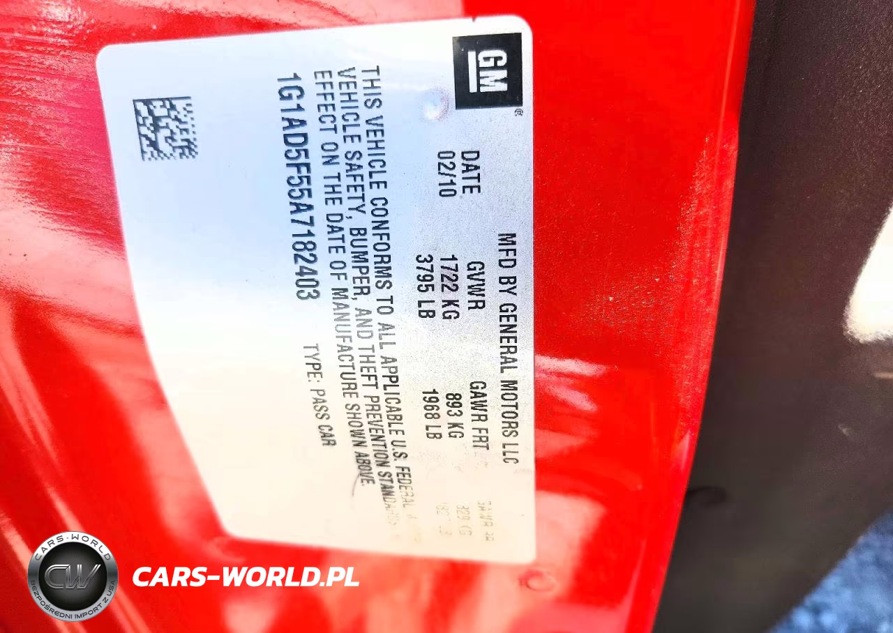 2010 Chevrolet Cobalt 1Lt VIN:1G1AD5F55A7182403 - 12