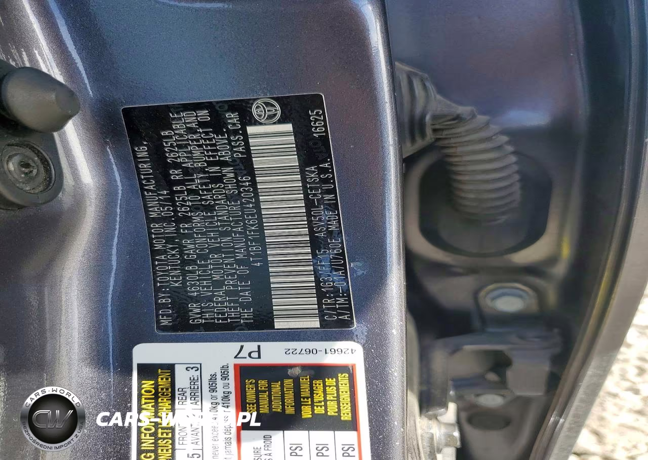 2014 Toyota Camry Se VIN:4T1BF1FK6EU420346 - 12