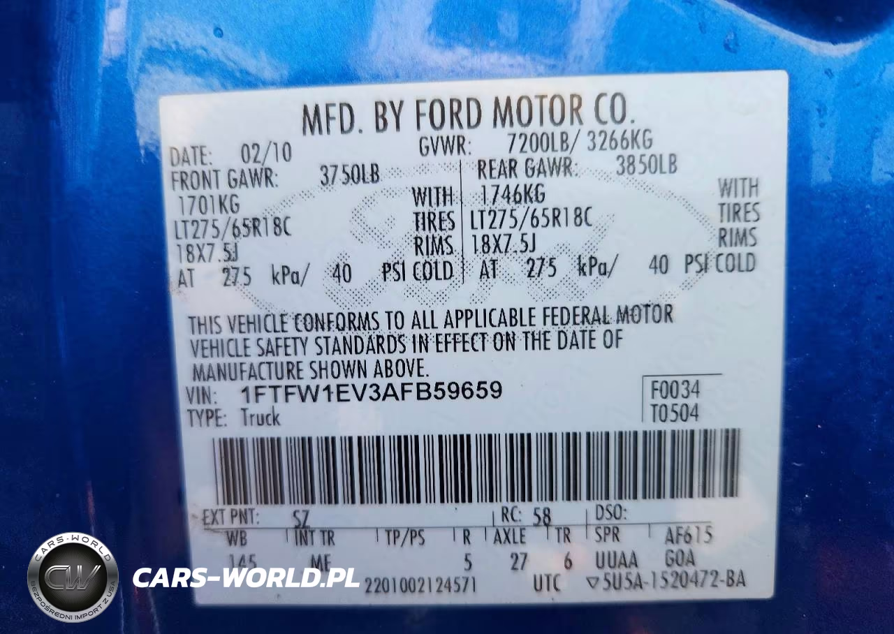 2010 Ford F150 Supercrew VIN:1FTFW1EV3AFB59659 - 12
