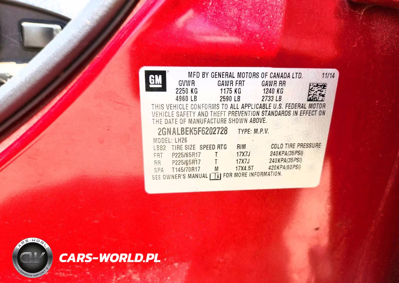 2015 Chevrolet Equinox Lt VIN:2GNALBEK5F6202728 - 13