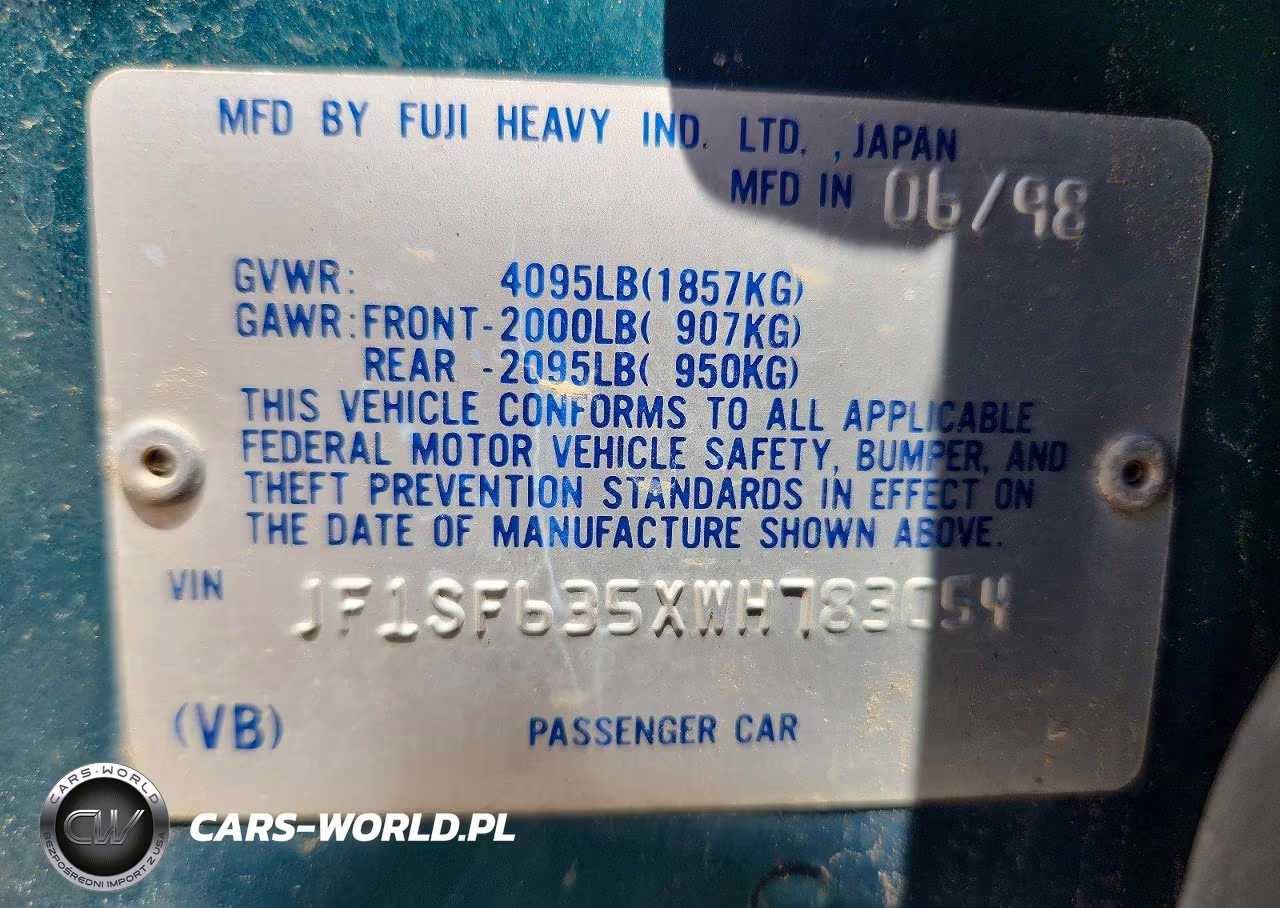 1998 Subaru Forester L VIN:JF1SF635XWH783054 - 13