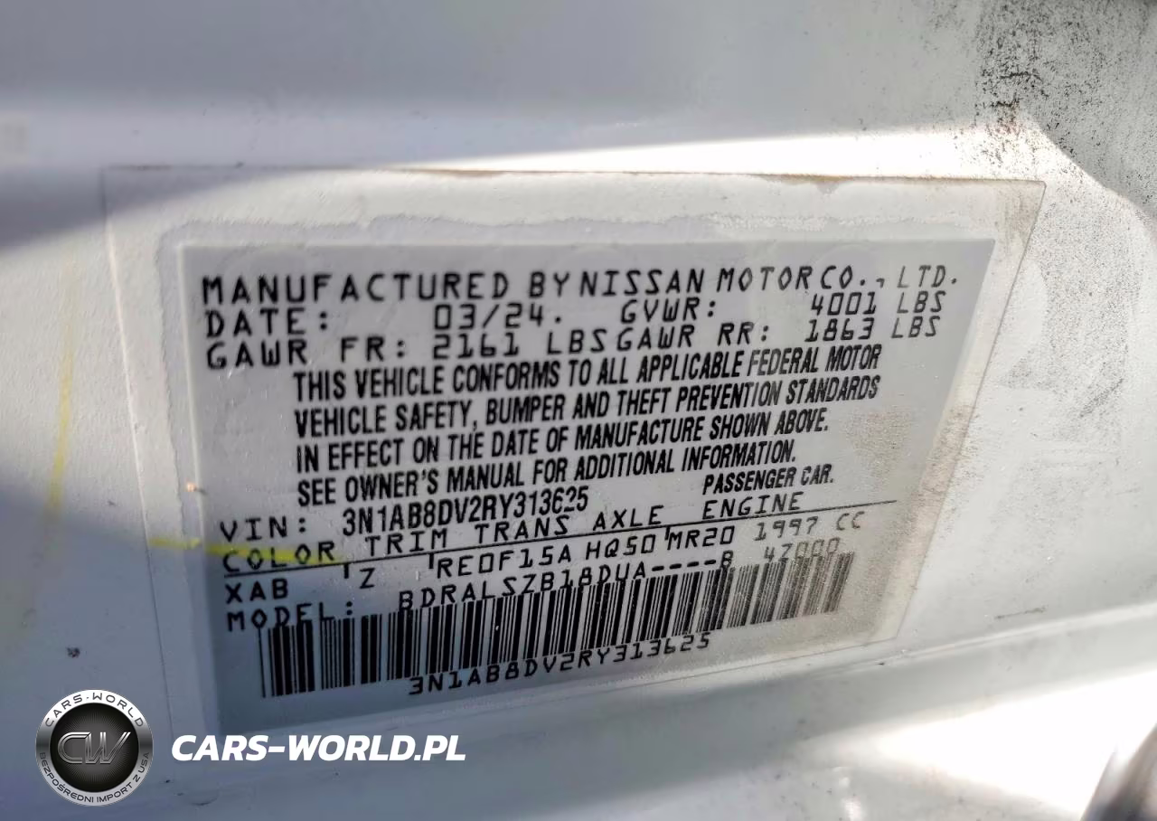 2024 Nissan Sentra Sr VIN:3N1AB8DV2RY313625 - 12
