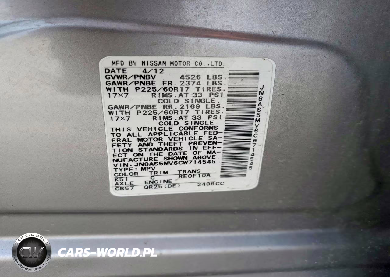 2012 Nissan Rogue S VIN:JN8AS5MV6CW714545 - 13