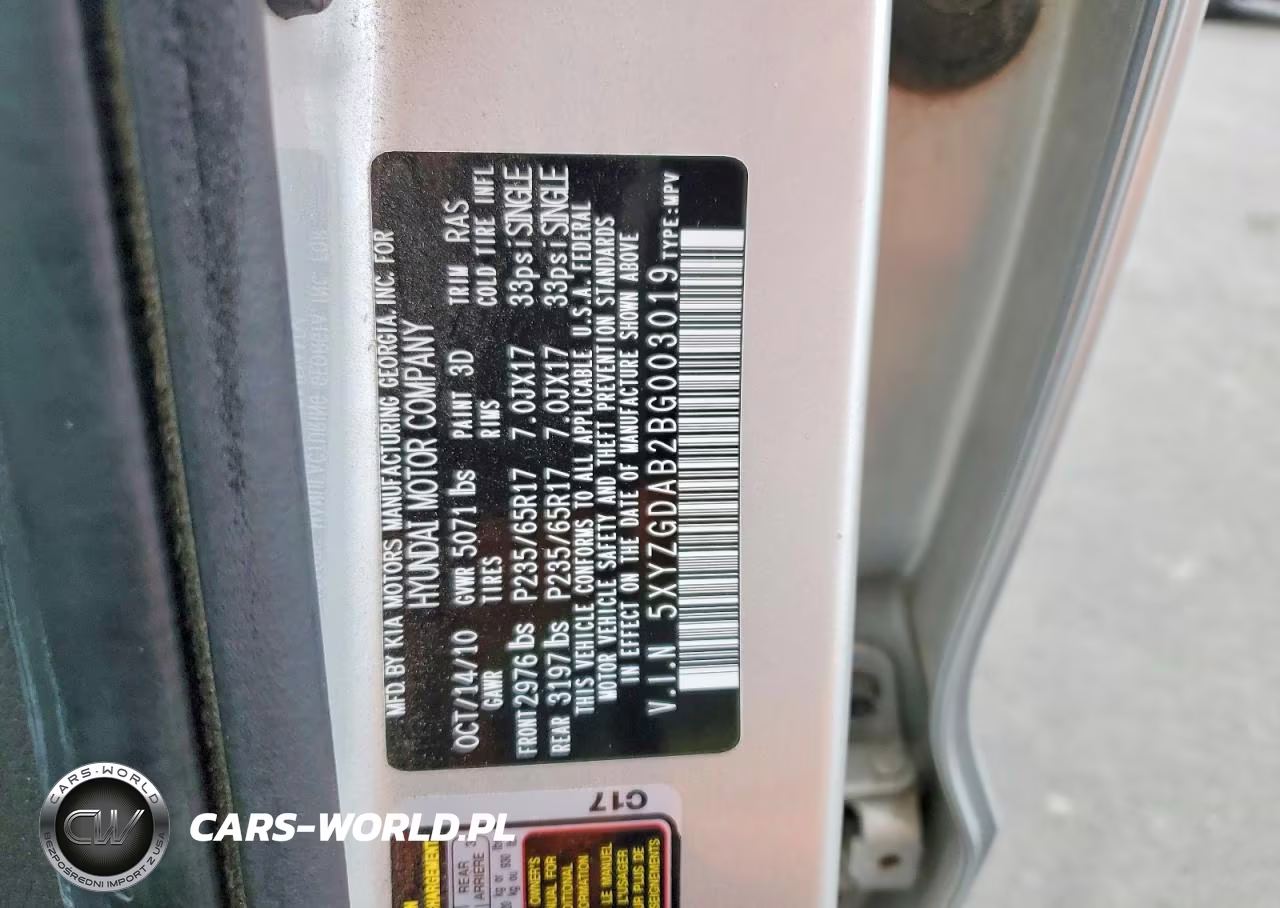 2011 Hyundai Santa Fe Gls VIN:5XYZGDAB2BG003019 - 13