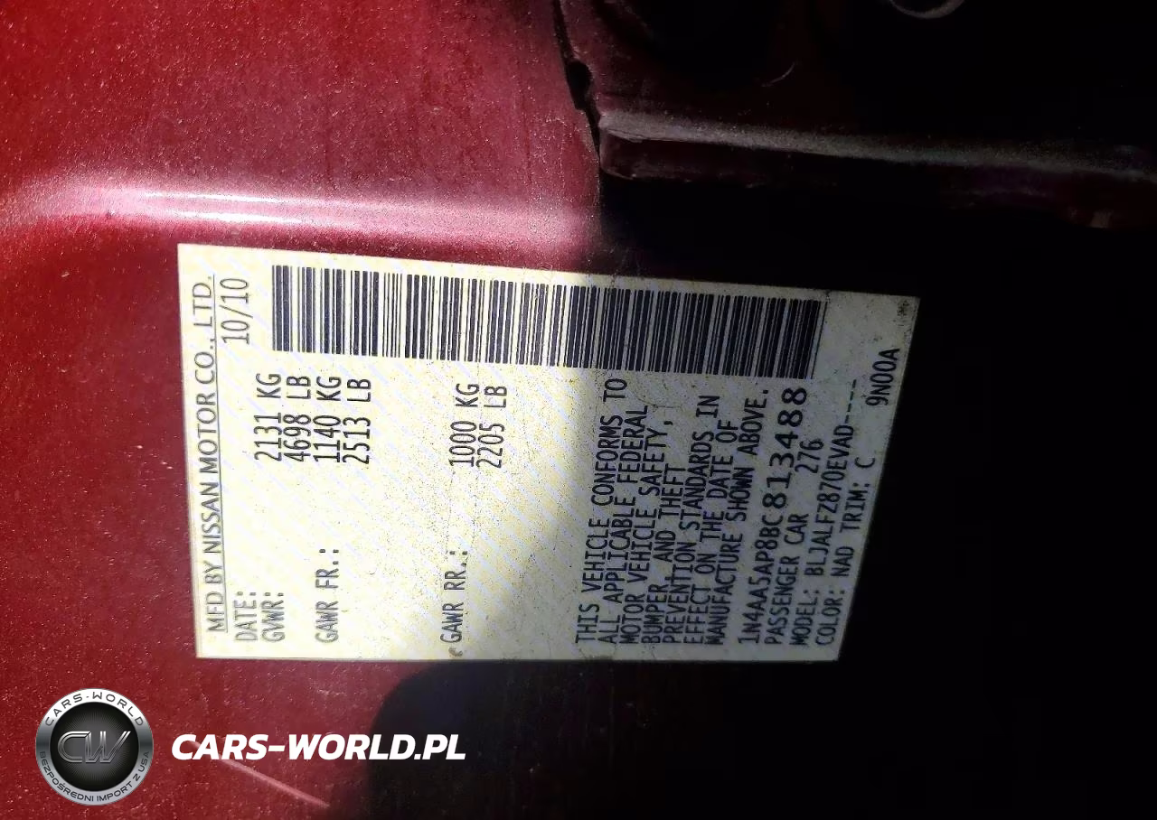 2011 Nissan Maxima 3.5 S VIN:1N4AA5AP8BC813488 - 12