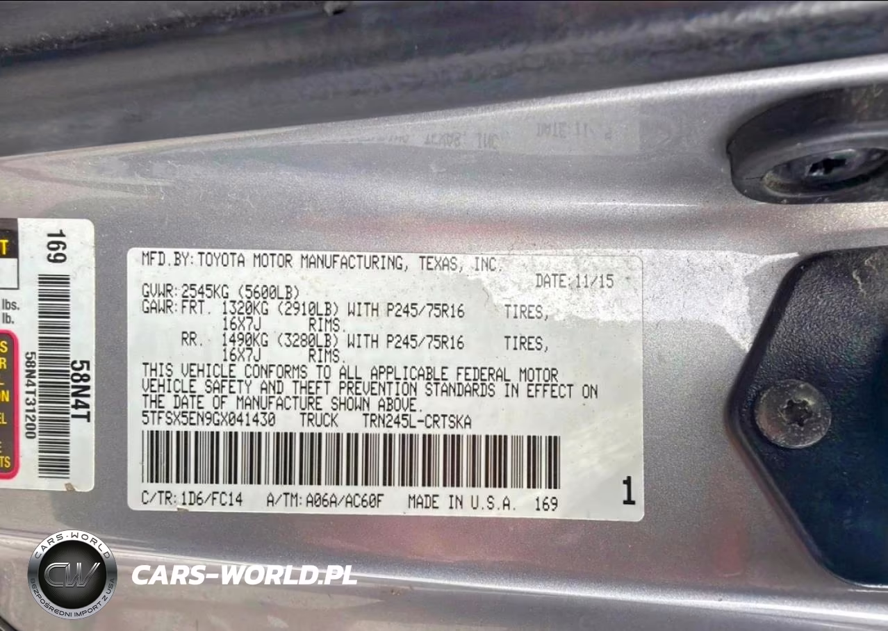 2016 Toyota Tacoma Sr5 VIN:5TFSX5EN9GX041430 - 10