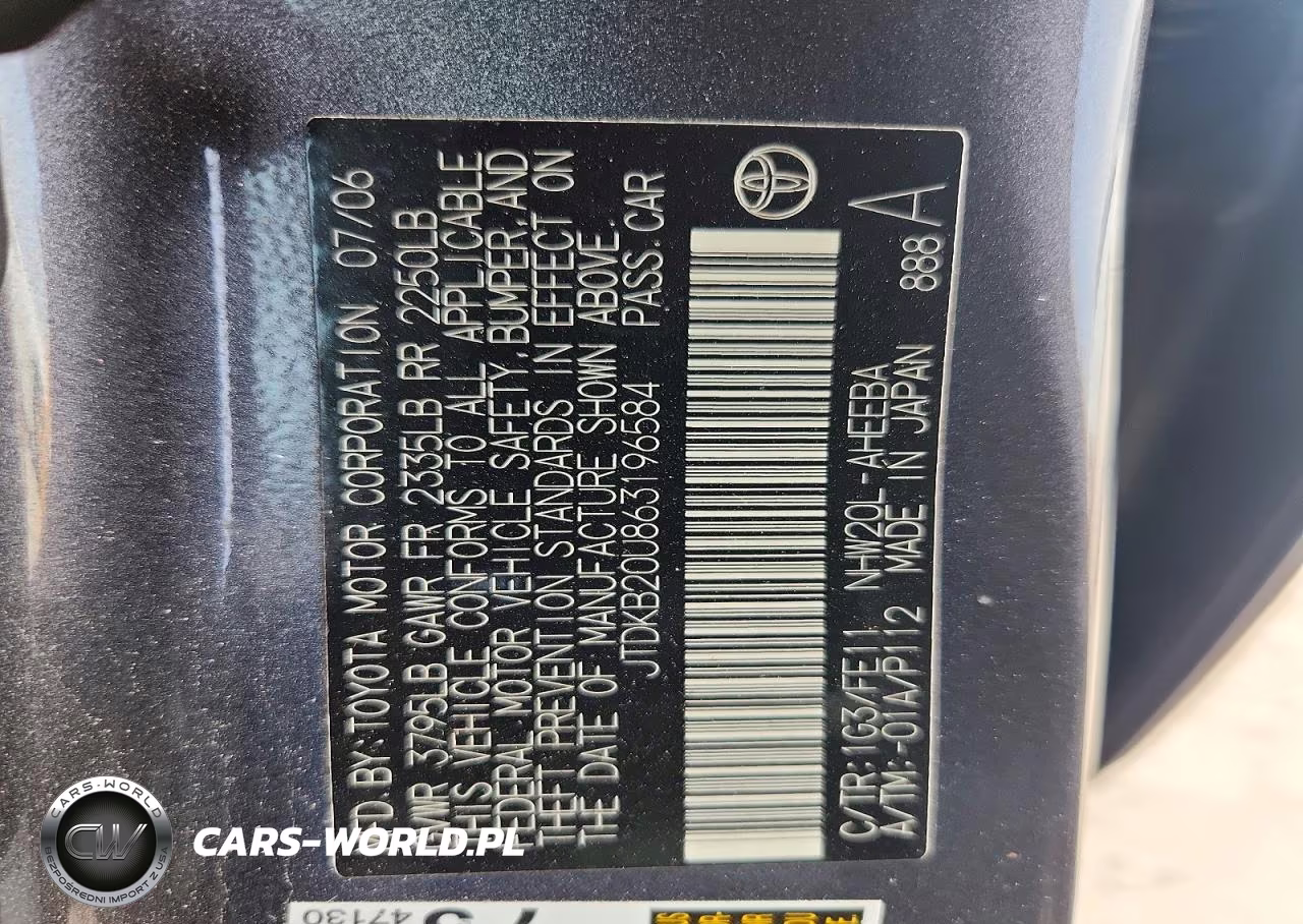 2006 Toyota Prius Base VIN:JTDKB20U863196584 - 13