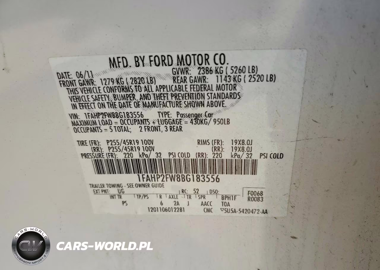 2011 Ford Taurus Limited VIN:1FAHP2FW8BG183556 - 12