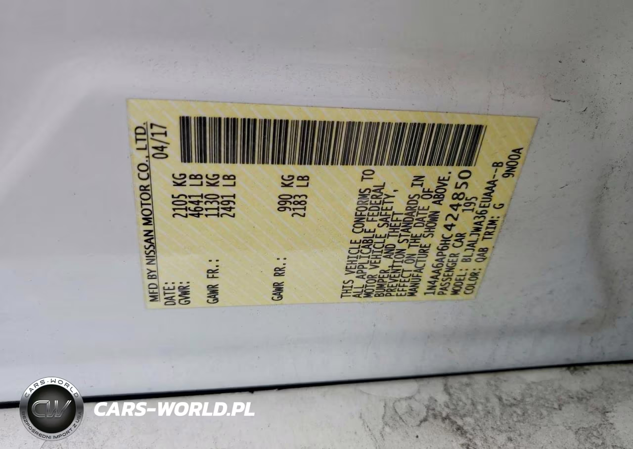 2017 Nissan Maxima 3.5 Sv VIN:1N4AA6AP6HC424850 - 12
