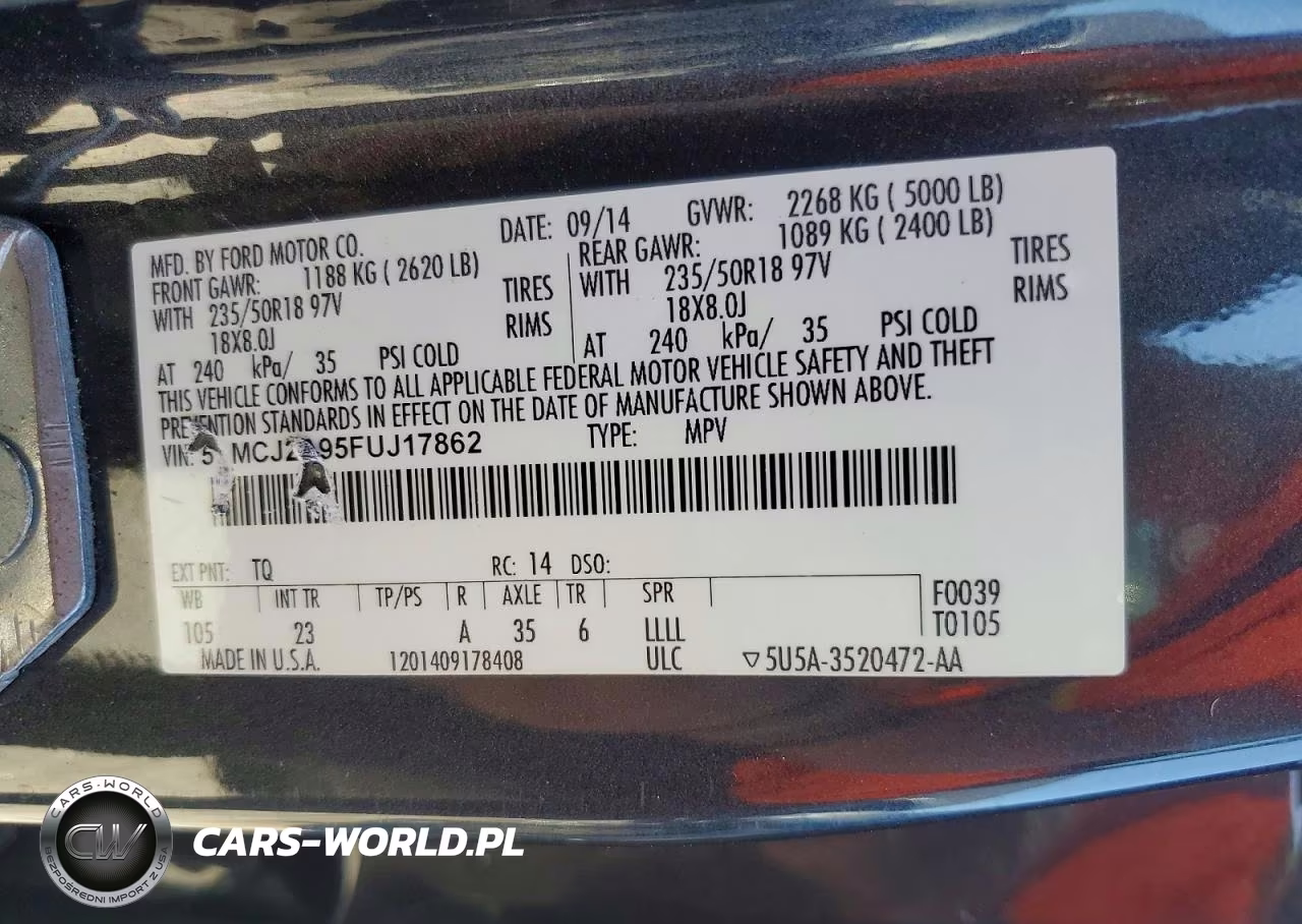 2015 Lincoln Mkc VIN:5LMCJ2A95FUJ17862 - 13