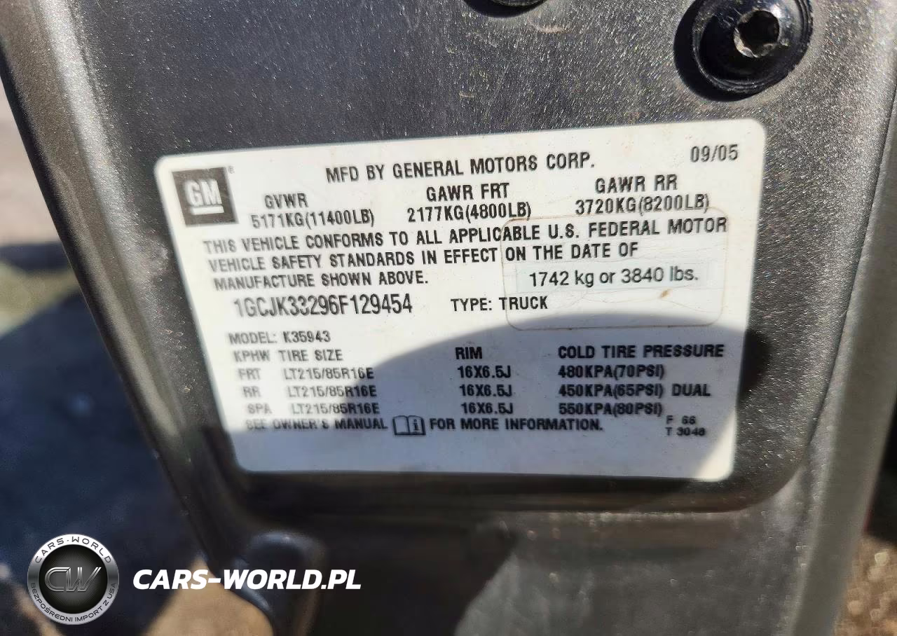 2006 Chevrolet Silverado K3500 VIN:1GCJK33296F129454 - 12