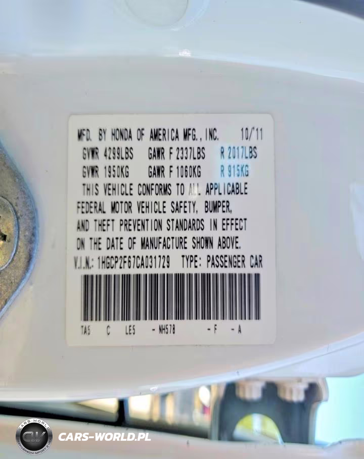 HONDA ACCORD SE VIN:1HGCP2F67CA031729 - 12