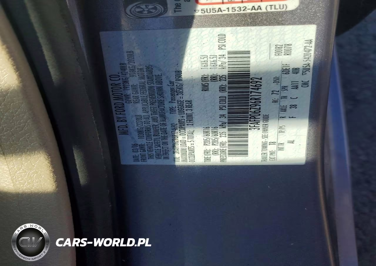 2006 Ford Fusion S VIN:3FAFP06Z96R174692 - 12