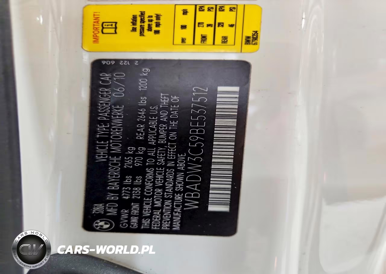 2011 BMW 328 I VIN:WBADW3C59BE537512 - 12